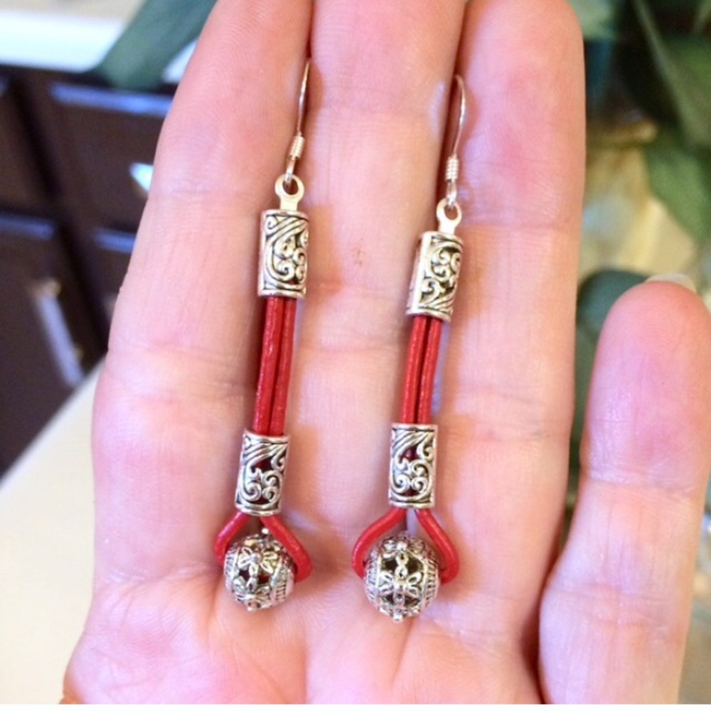 leather dangle earrings